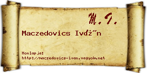 Maczedovics Iván névjegykártya