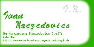 ivan maczedovics business card